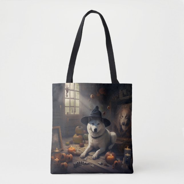 Bolsa Tote Akita Pumpkins Halloween Scary (Frente)