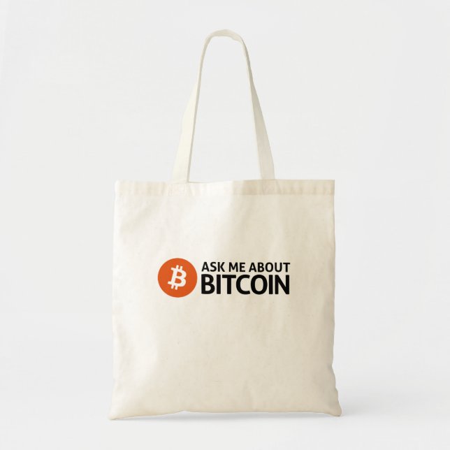 Bolsa Tote aks mim sobre o bitcoin (Frente)