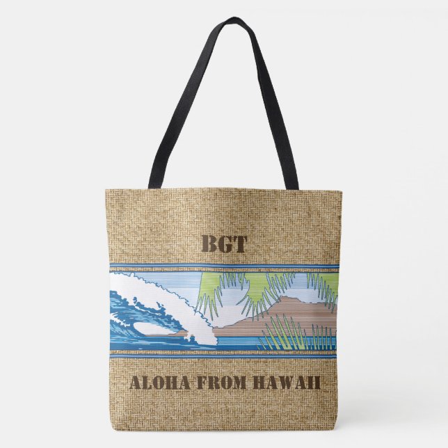 Bolsa Tote Ala MoanaBolsa de praia Monograma Havaiana (Frente)