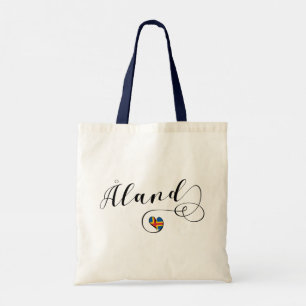 Bolsa Tote Åland Heart Flag, Aland Islands, Finlândia Tote Ba