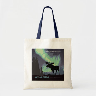 Bolsa Tote Alasca   Luzes de Norte Moose