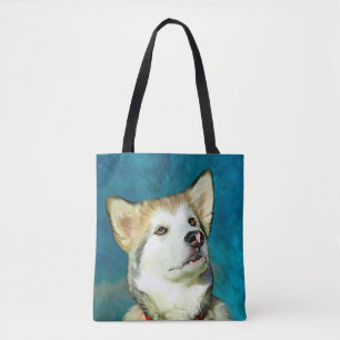 Bolsa Tote Alaskan Malamute Dog Art