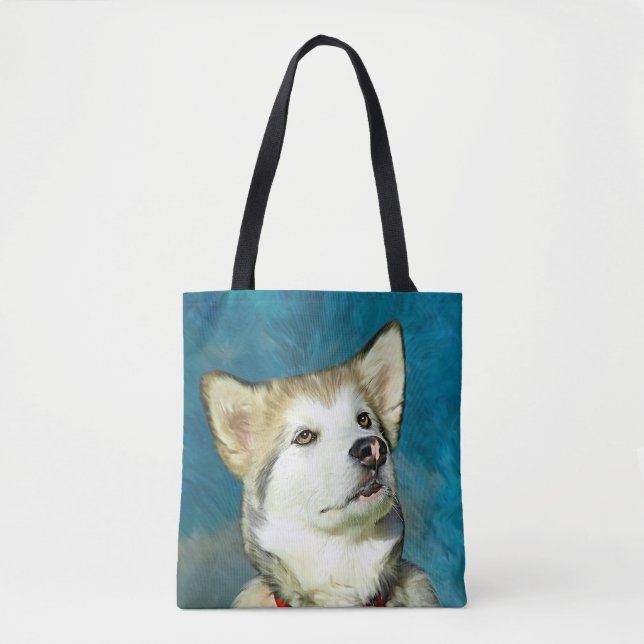 Bolsa Tote Alaskan Malamute Dog Art (Frente)