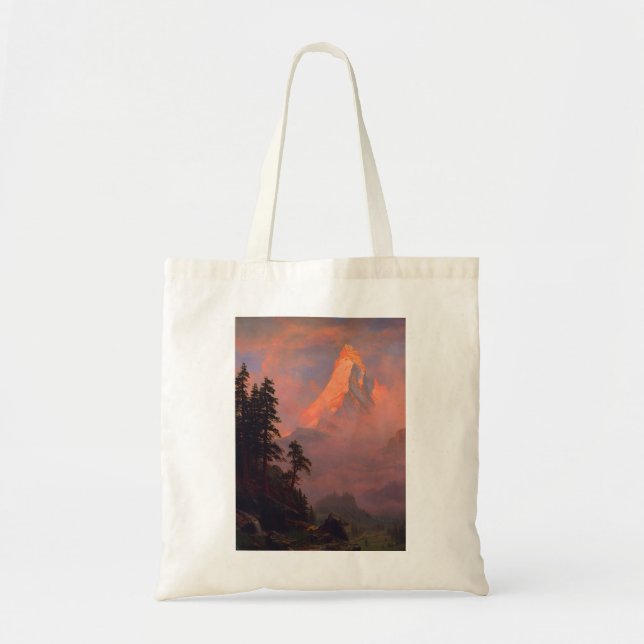 Bolsa Tote Albert Bierstadt Sunrise sobre Matterhorn (Frente)