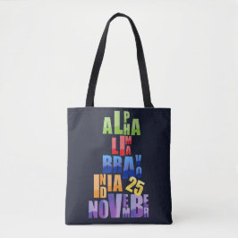 Bolsa Tote Albin 25 Alfabeto Fonético