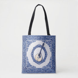 Bolsa Tote Alça para Guitarra com Motivo Azulejo e Inicial