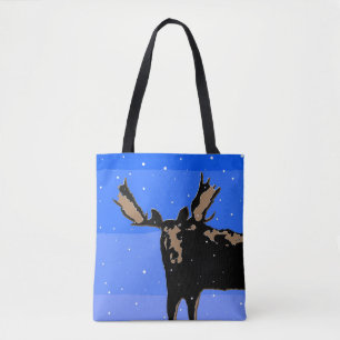 Bolsa Tote Alce no Inverno - Arte Original da Vida Selvagem
