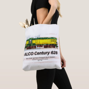 Bolsa Tote Alco C-628 Locomotiva Diesel e bandeira americana
