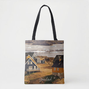 Bolsa Tote aldeia da Groenlândia, fotografia cênica