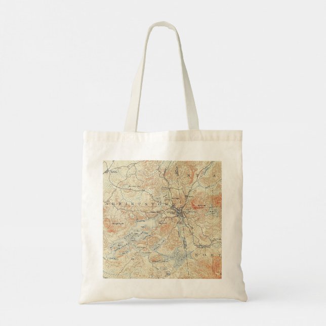 Bolsa Tote Aldeia e área do lago Saranac em Adirondacks (Verso)