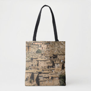 Bolsa Tote Aldeia tradicional marroquina, arquitetura de arqu