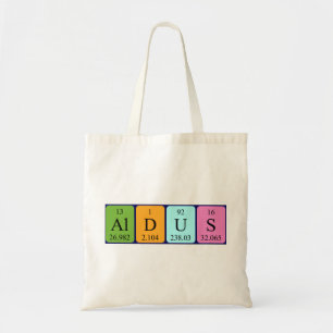 Bolsa Tote Aldus periódico nome da mesa tote saco