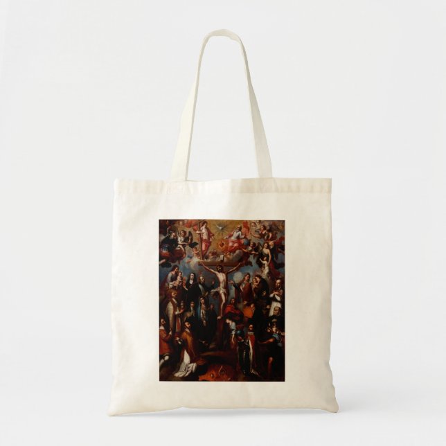 Bolsa Tote Alegoria da Crucificação com Santos Jesuítas (Frente)