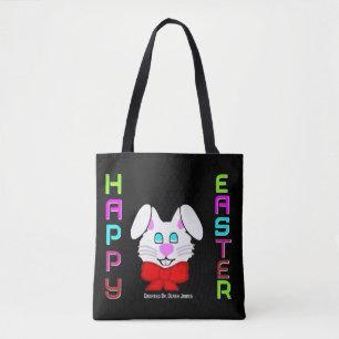 Bolsa Tote Alegre coelho de felz pascoa toda sobre - imprima