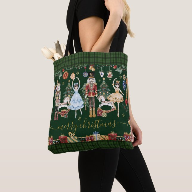 Bolsa Tote Alegre Natal Vintage Quebra-Nozes Ballet (Close Up)