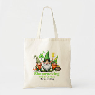 Bolsa Tote Alegria de Trevo com Meus Gnomos Engraçado Dia de