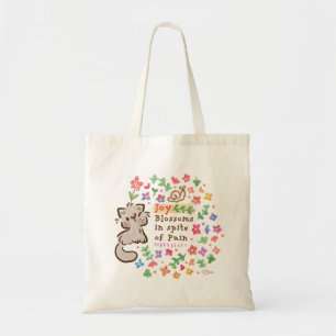 Bolsa Tote Alegria Floresce Apesar da Dor - Pebble a Gatinha