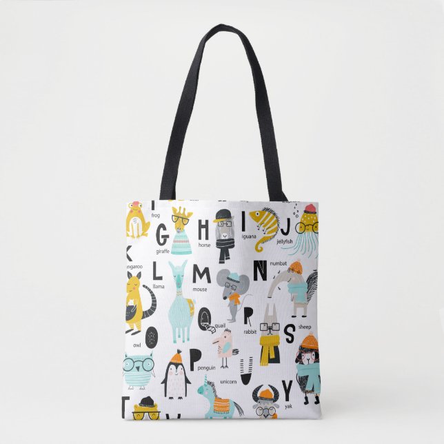 Bolsa Tote Alfabeto Animal Cugado | Alguns Têm Chapéus (Frente)