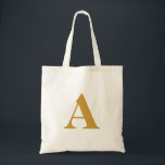 Bolsa Tote Alfabeto Inicial Dourado<br><div class="desc">Esta é a sua bolsa de companhia diária perfeita. É durável, fofo, na moda, espaçoso e é lindamente feito. Este Dourado monograma do alfabeto inicial personalizado, um obrigado de vintagem bonitinho que você faz é a melhor ideia de presente para qualquer um.</div>