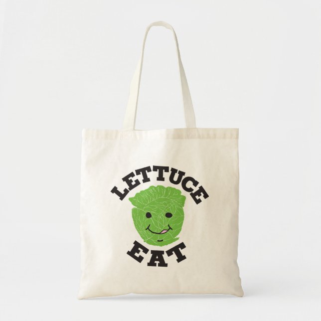 Bolsa Tote Alface Come Engraçada Citando Design de Arte de Al (Frente)