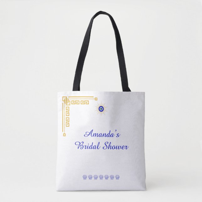 Bolsa Tote Algo Azul e Chá de Bebê Grego (Frente)