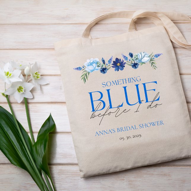 Bolsa Tote Algo que a Bridesmaid do Chá de panela Azul oferec (Criador carregado)