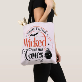 Bolsa Tote Algo Sinistro Está a Caminho Rosa Halloween