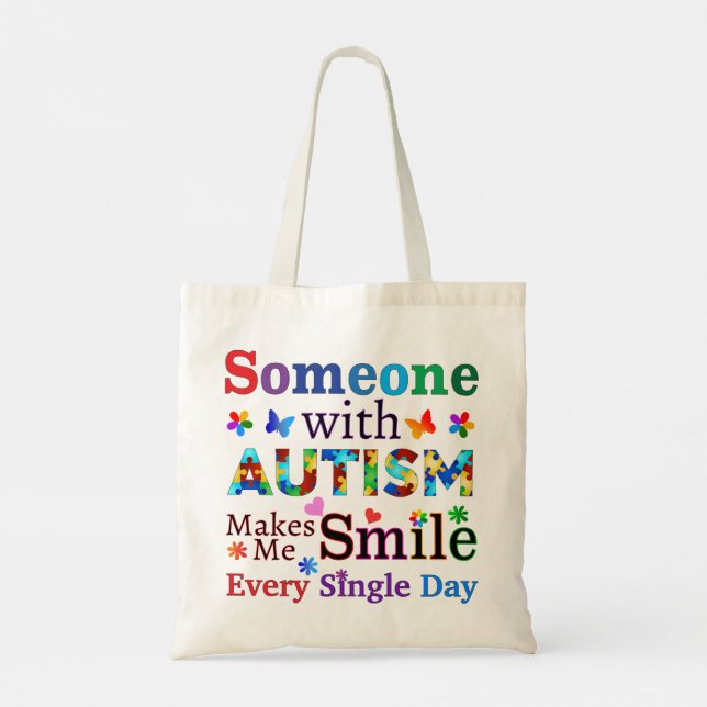 Bolsa Tote Alguém com AUTISMO me faz sorrir (Verso)