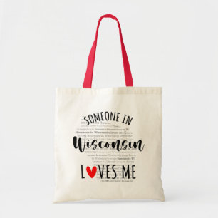 Bolsa Tote Alguém Em Wisconsin Me Ama Seu Nome Personalizado