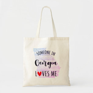 Bolsa Tote Alguém Na Geórgia Me Ama Seu Nome Personalizado
