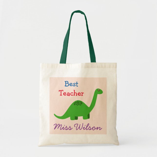 Bolsa Tote (Algum nome) a melhor sacola do dinossauro do (Frente)