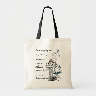Bolsa Tote Alice em citações do país das maravilhas