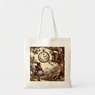Bolsa Tote Alice & Gato de Cheshire: Fantasia Caprichosa do P