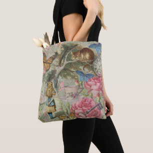 Bolsa Tote Alice Gato de Cheshire Jardim da Árvore do País da