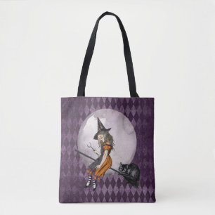 Bolsa Tote Alice no Dia das Bruxas em Wonderland Cheshire Cat