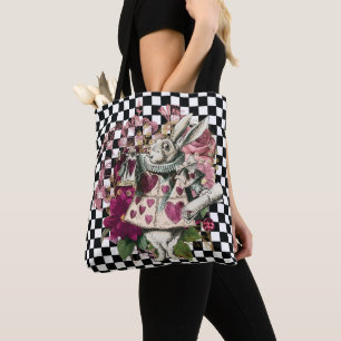 Bolsa Tote Alice no País das Maravilhas do Coelho Moderno