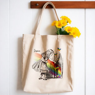 Bolsa Tote Alice No País Das Maravilhas Perseguindo O Rainbow