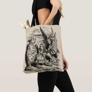 Bolsa Tote Alice no País das Maravilhas Vintage, Grifo, Tarta