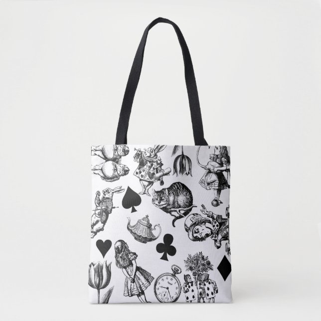 Bolsa Tote Alice White Rabbit Wonderland Classic (Frente)
