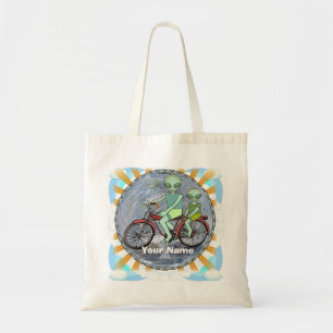 Bolsa tote Alien Riding Bike