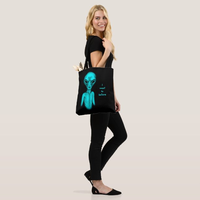 Bolsa Tote Alienígena, quero acreditar (No(a) Modelo)