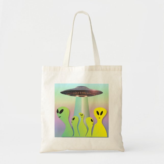 Bolsa Tote aliens amigáveis (Frente)