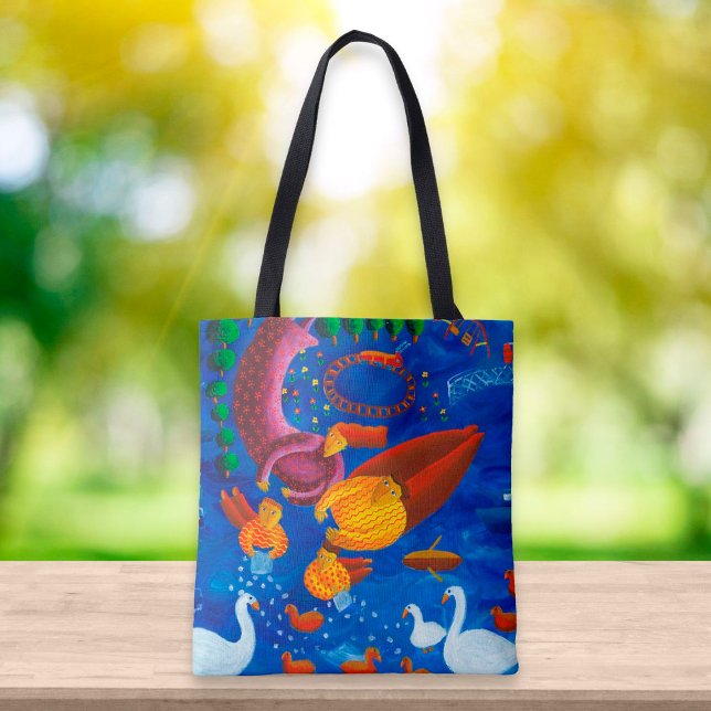 Bolsa Tote Alimentação Da Pintura Contemporânea Dos Patos (Criador carregado)