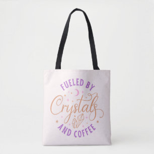 Bolsa Tote Alimentado Por Cristais e Café Roxo Halloween