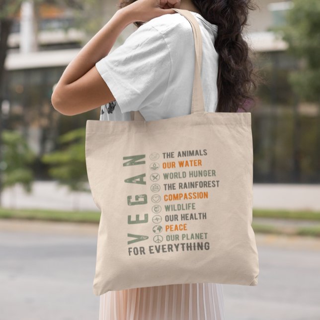 Bolsa Tote Alimentado por Plantas Vegan para tudo (Criador carregado)