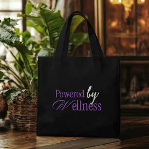 Bolsa Tote Alimentado por Tipografia Roxa Minimalista de Bem-