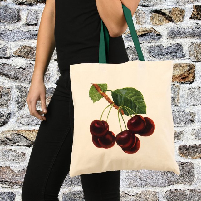 Bolsa Tote Alimentos de Frutas Antigas, Cerejas Maduras de um (Criador carregado)