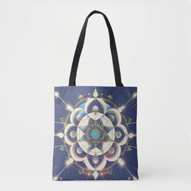 Bolsa Tote Alinhamento Estrela Dourada – Um Universo de Geome (Frente)