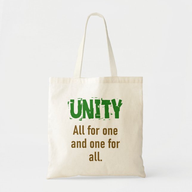 Bolsa Tote All For One And One For All - Unity Quote (Frente)