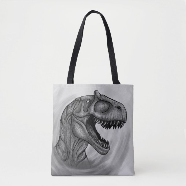 Bolsa Tote Allosaurus Sketch (Frente)